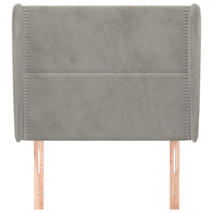 Testiera ad Orecchio Grigio Chiaro 103x23x118/128 cm in Velluto