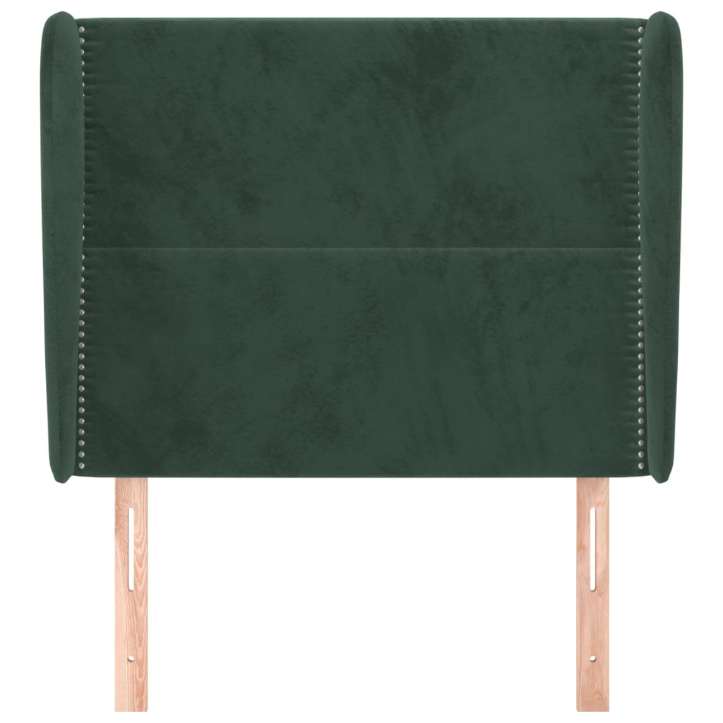 Testiera ad Orecchio Verde Scuro 103x23x118/128cm in Velluto