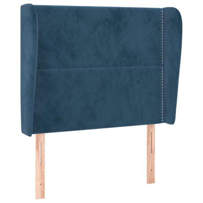 Testiera ad Orecchio Blu Scuro 103x23x118/128 cm in Velluto