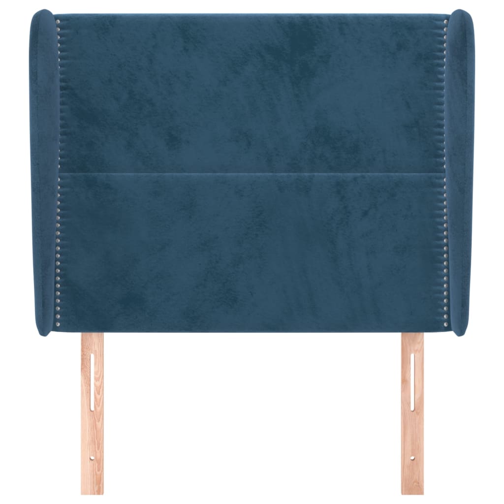 Testiera ad Orecchio Blu Scuro 103x23x118/128 cm in Velluto