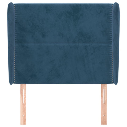 Testiera ad Orecchio Blu Scuro 103x23x118/128 cm in Velluto