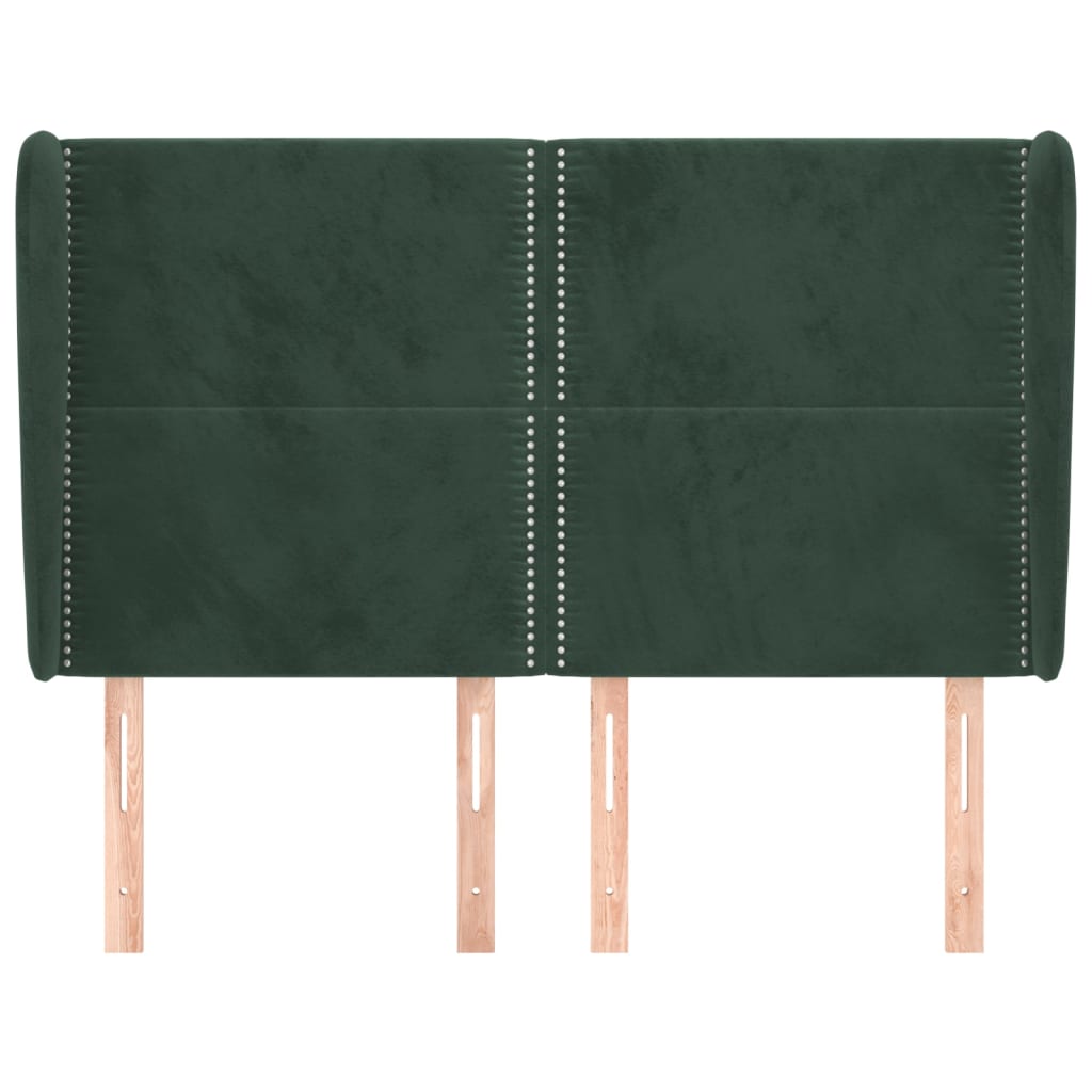 Testiera ad Orecchio Verde Scuro 147x23x118/128cm in Velluto
