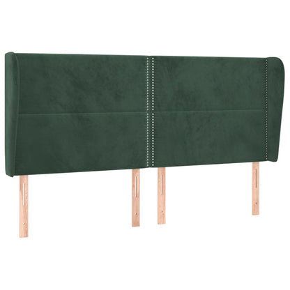 Testiera ad Orecchio Verde Scuro 163x23x118/128cm in Velluto