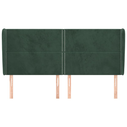 Testiera ad Orecchio Verde Scuro 163x23x118/128cm in Velluto