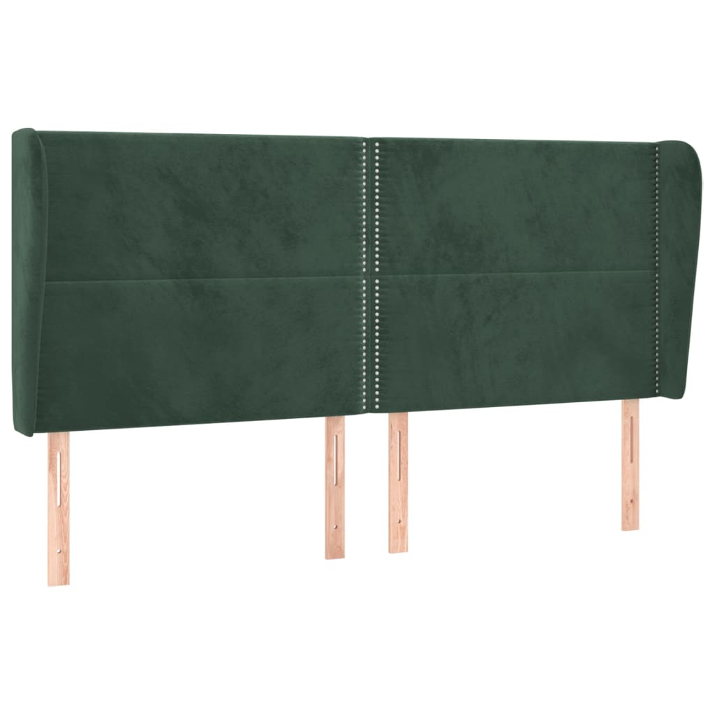 Testiera ad Orecchio Verde Scuro 183x23x118/128cm in Velluto