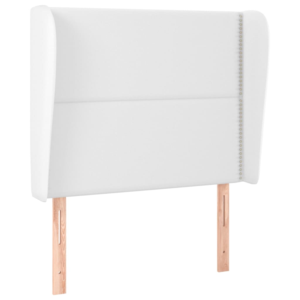 Testiera ad Orecchio Bianca 83x23x118/128 cm in Similpelle