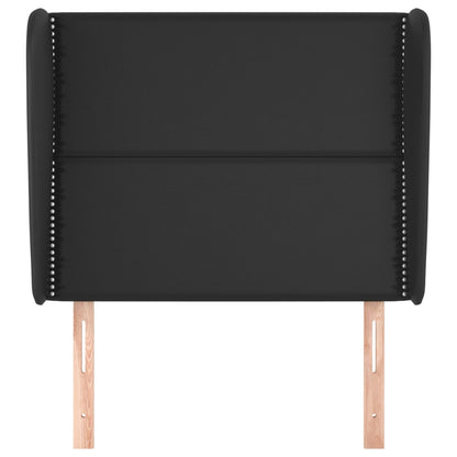 Testiera ad Orecchio Nera 103x23x118/128 cm in Similpelle
