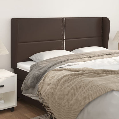 Testiera ad Orecchio Marrone 183x23x118/128 cm in Similpelle