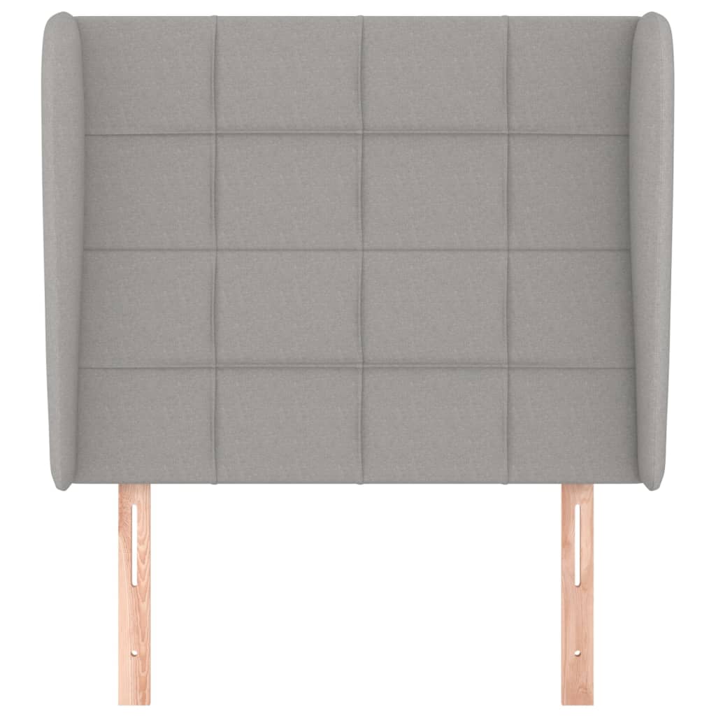 Testiera ad Orecchio Grigio Chiaro 83x23x118/128 cm in Tessuto