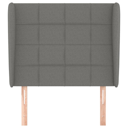 Testiera ad Orecchio Grigio Scuro 83x23x118/128 cm in Tessuto