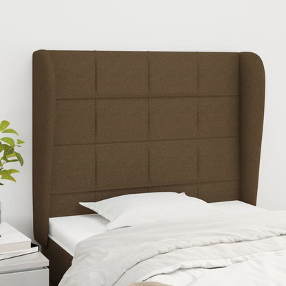 Testiera ad Orecchio Marrone Scuro 83x23x118/128 cm in Tessuto