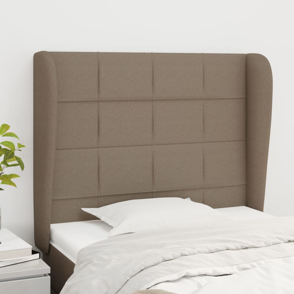 Testiera ad Orecchio Tortora 83x23x118/128 cm in Tessuto