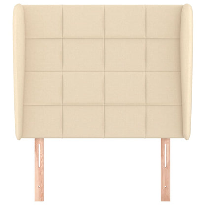 Testiera ad Orecchio Crema 83x23x118/128 cm in Tessuto