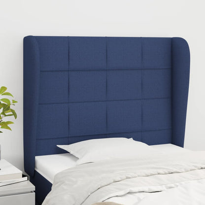 Testiera ad Orecchio Blu 83x23x118/128 cm in Tessuto