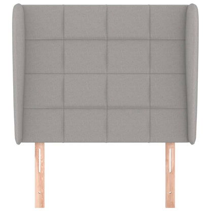 Testiera ad Orecchio Grigio Chiaro 93x23x118/128 cm in Tessuto