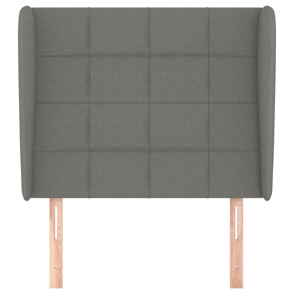 Testiera ad Orecchio Grigio Scuro 93x23x118/128 cm in Tessuto