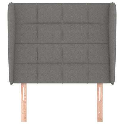 Testiera ad Orecchio Grigio Scuro 93x23x118/128 cm in Tessuto