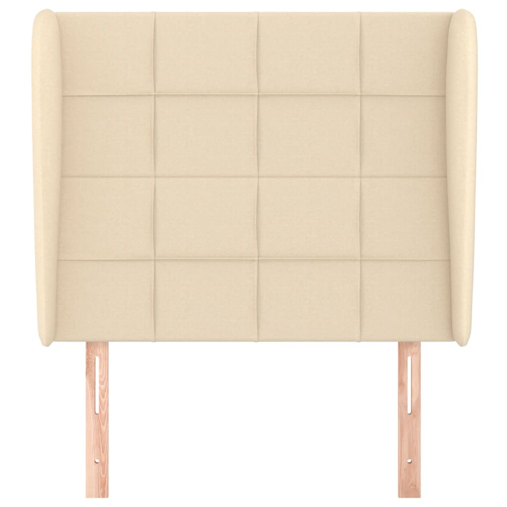Testiera ad Orecchio Crema 93x23x118/128 cm in Tessuto