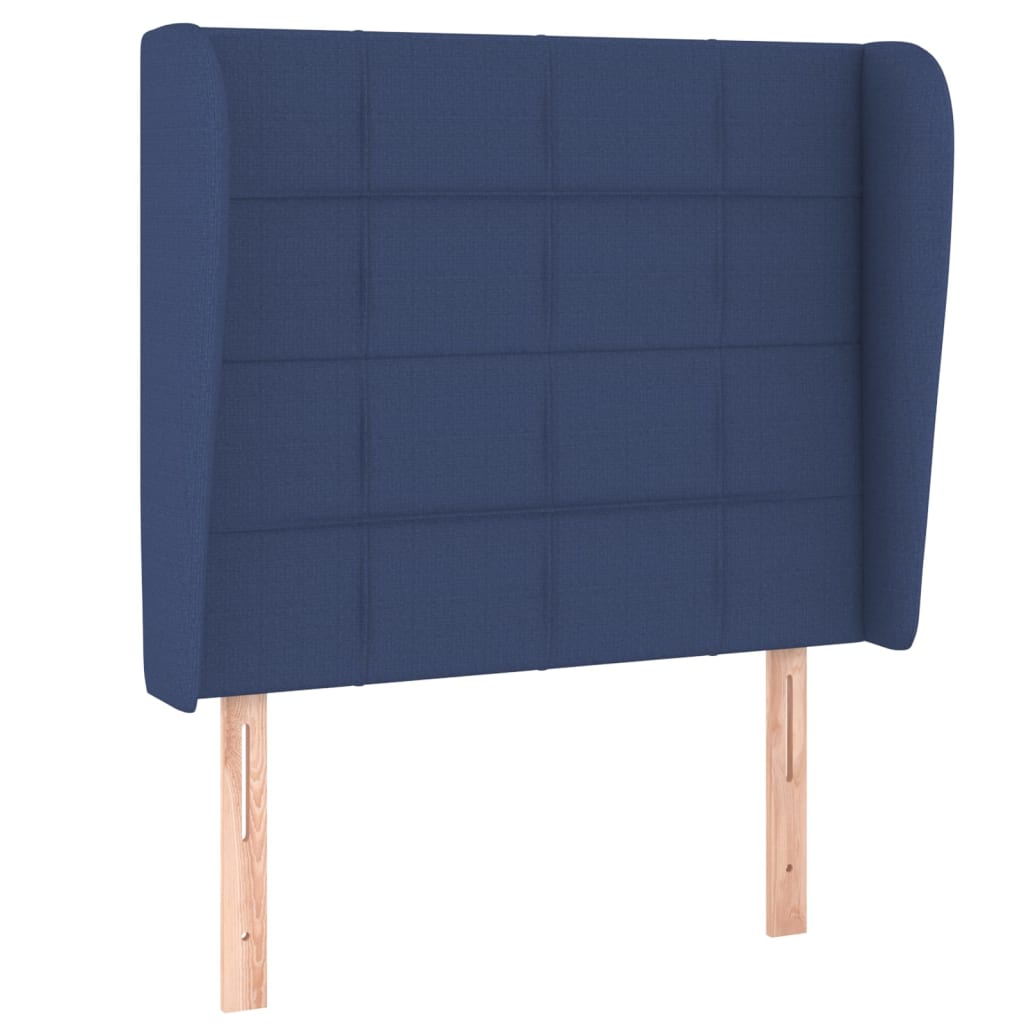 Testiera ad Orecchio Blu 93x23x118/128 cm in Tessuto