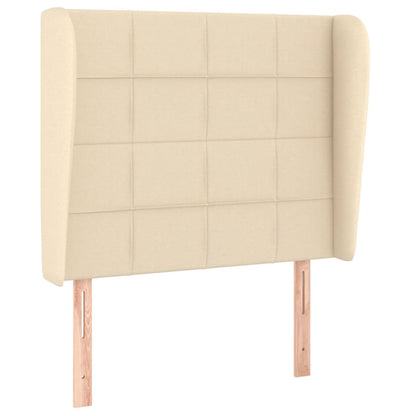 Testiera ad Orecchio Crema 103x23x118/128 cm in Tessuto