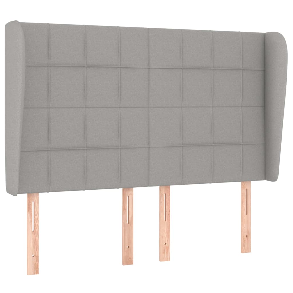 Testiera ad Orecchio Grigio Chiaro 147x23x118/128 cm in Tessuto