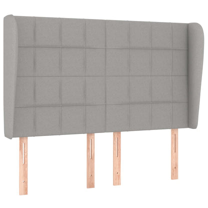 Testiera ad Orecchio Grigio Chiaro 147x23x118/128 cm in Tessuto