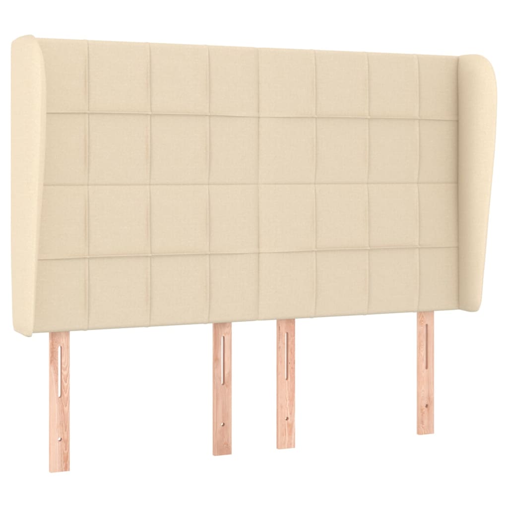 Testiera ad Orecchio Crema 147 x 23 x 118/128 cm in Tessuto