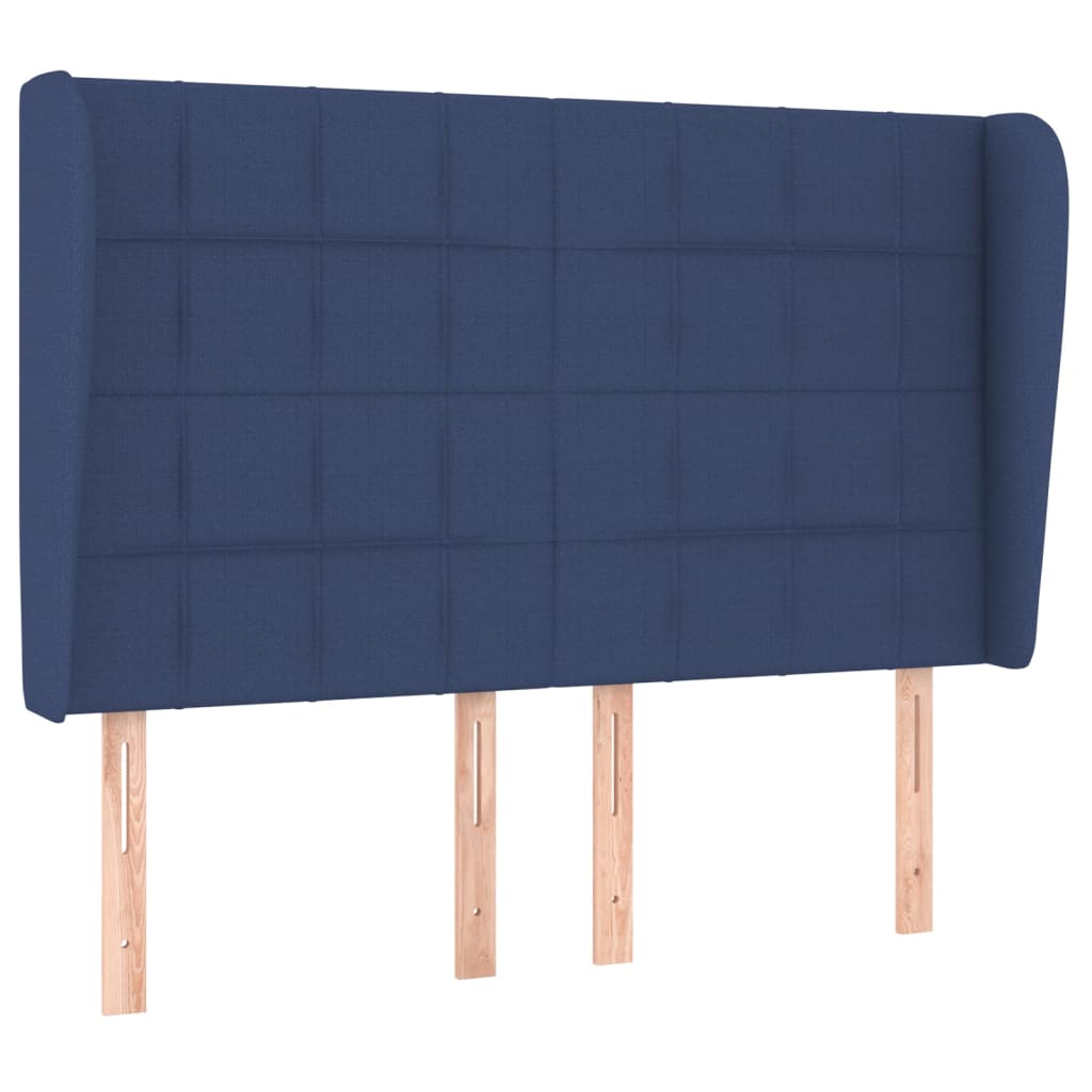 Testiera ad Orecchio Blu 147 x 23 x 118/128 cm in Tessuto