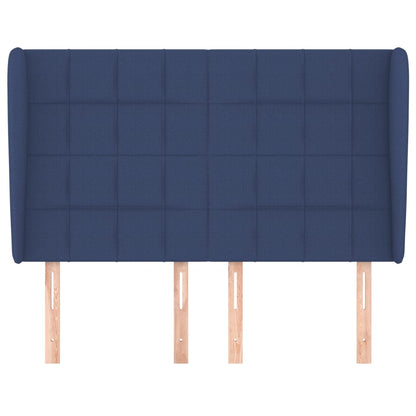 Testiera ad Orecchio Blu 147 x 23 x 118/128 cm in Tessuto