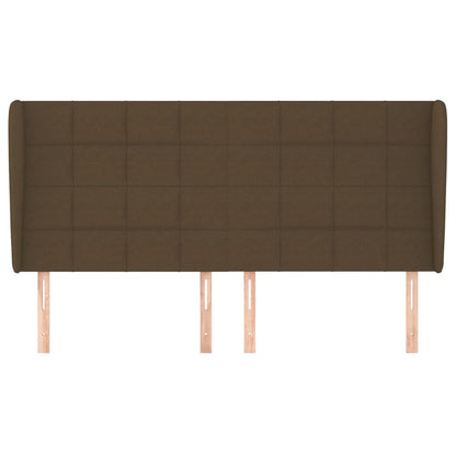 Testiera ad Orecchio Marrone Scuro 163x23x118/128 cm in Tessuto
