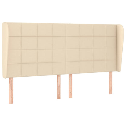 Testiera ad Orecchio Crema 163x23x118/128 cm in Tessuto