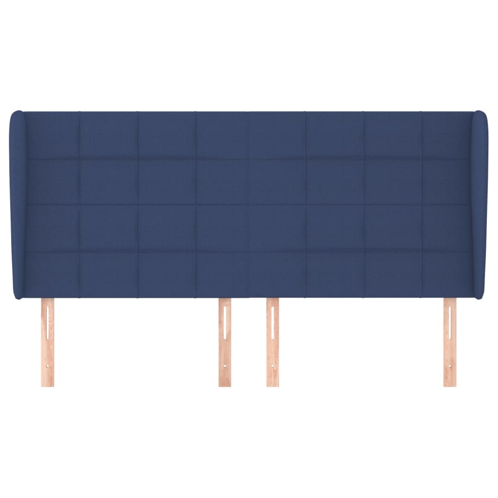 Testiera ad Orecchio Blu 163x23x118/128 cm in Tessuto