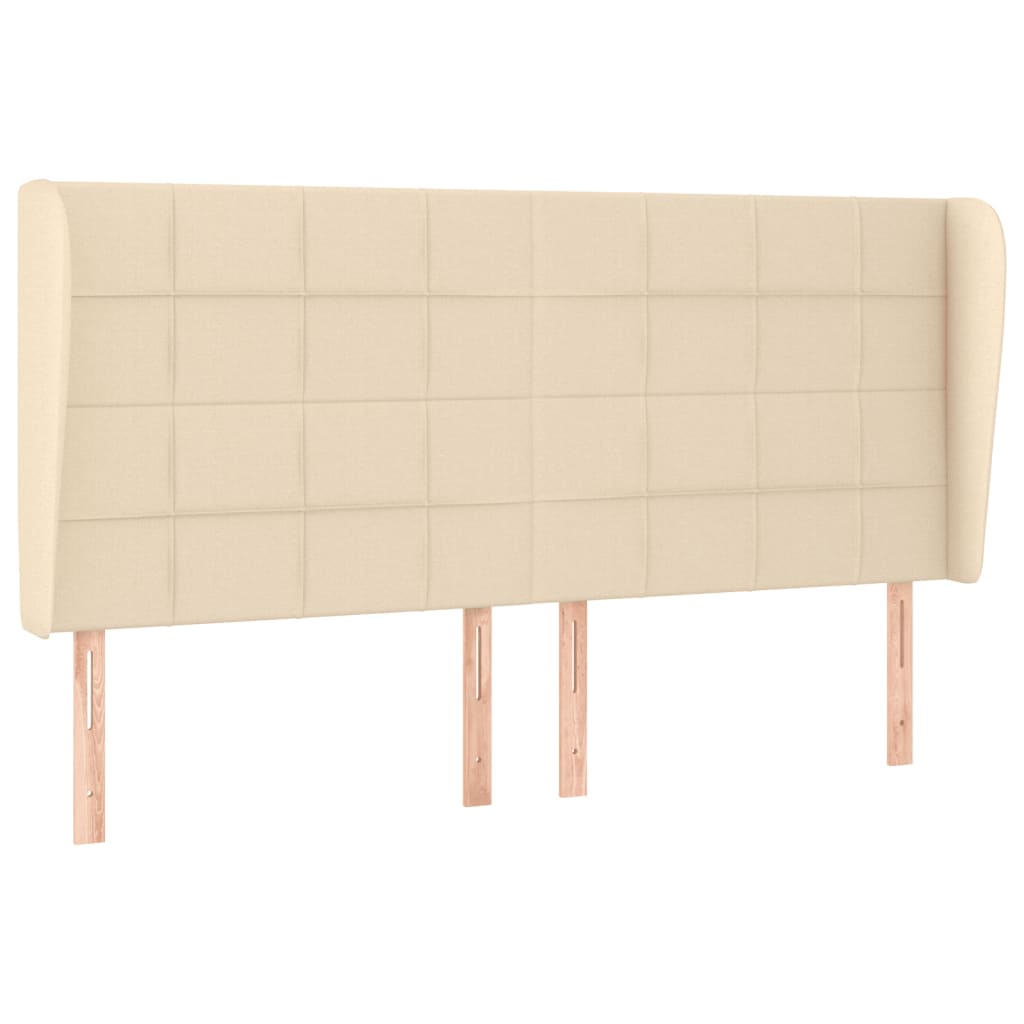 Testiera ad Orecchio Crema 183x23x118/128 cm in Tessuto