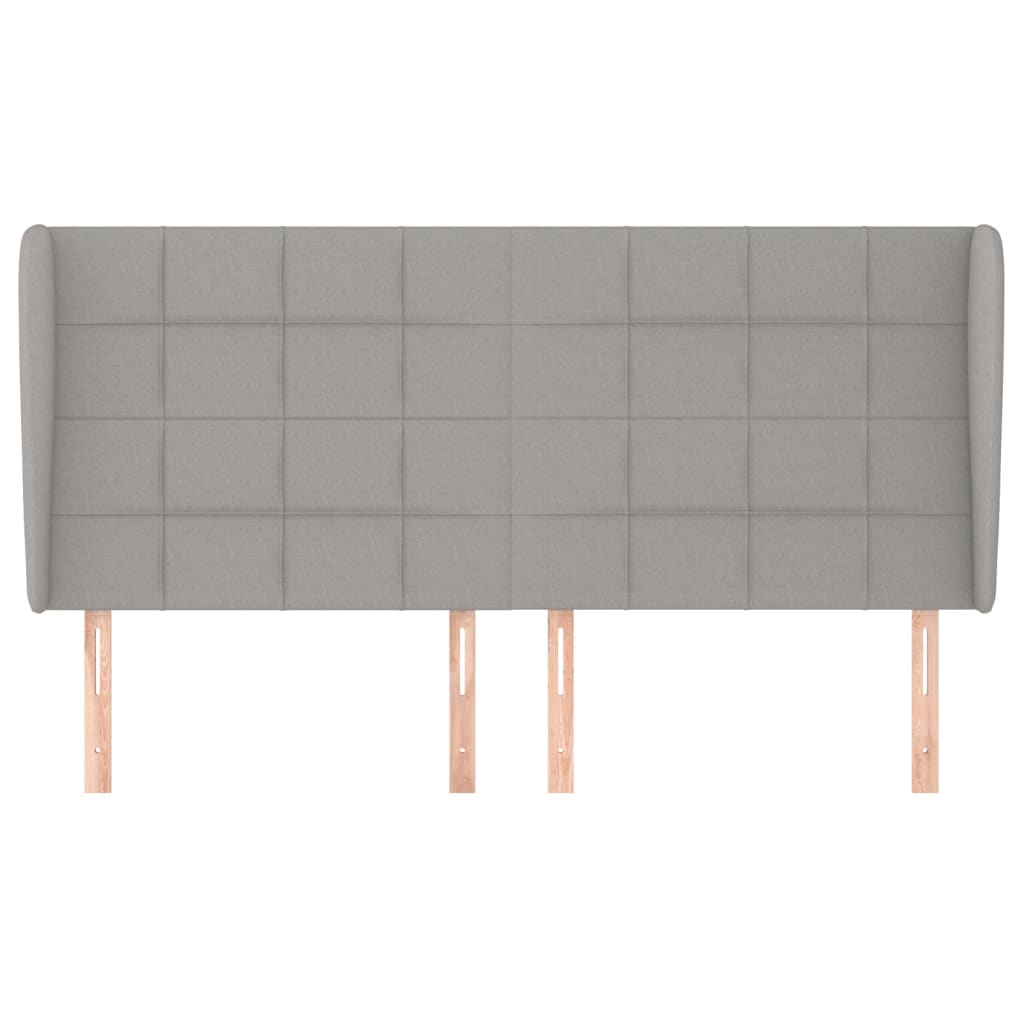 Testiera ad Orecchio Grigio Chiaro 203x23x118/128 cm in Tessuto
