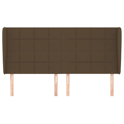 Testiera ad Orecchio Marrone Scuro 203x23x118/128 cm in Tessuto