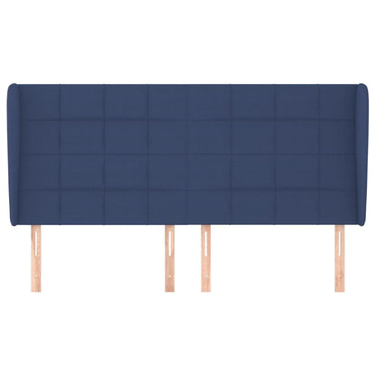 Testiera ad Orecchio Blu 203x23x118/128 cm in Tessuto