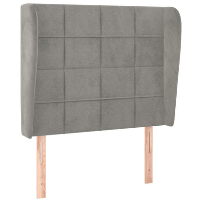 Testiera ad Orecchio Grigio Chiaro 83x23x118/128 cm in Velluto