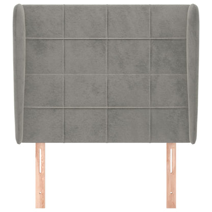 Testiera ad Orecchio Grigio Chiaro 83x23x118/128 cm in Velluto