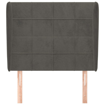 Testiera ad Orecchio Grigio Scuro 83x23x118/128 cm in Velluto