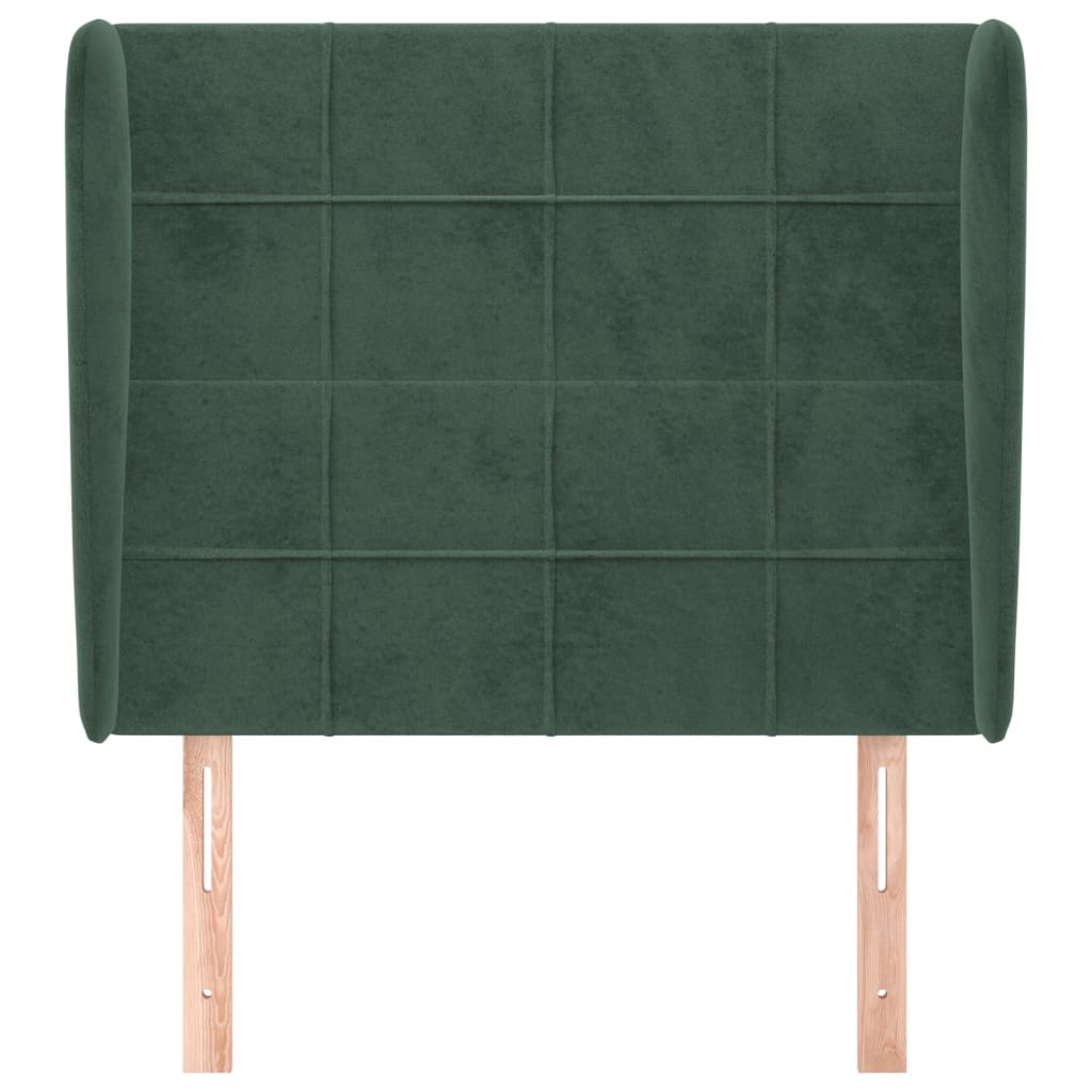 Testiera ad Orecchio Verde Scuro 83x23x118/128 cm in Velluto