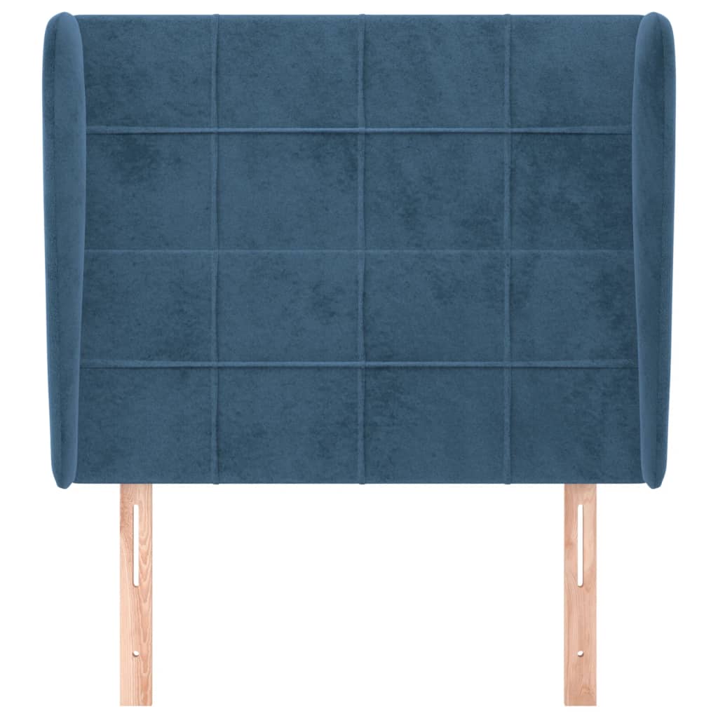 Testiera ad Orecchio Blu Scuro 83x23x118/128 cm in Velluto