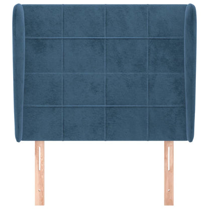 Testiera ad Orecchio Blu Scuro 83x23x118/128 cm in Velluto