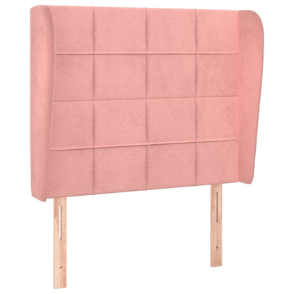 Testiera ad Orecchio Rosa 83x23x118/128 cm in Velluto