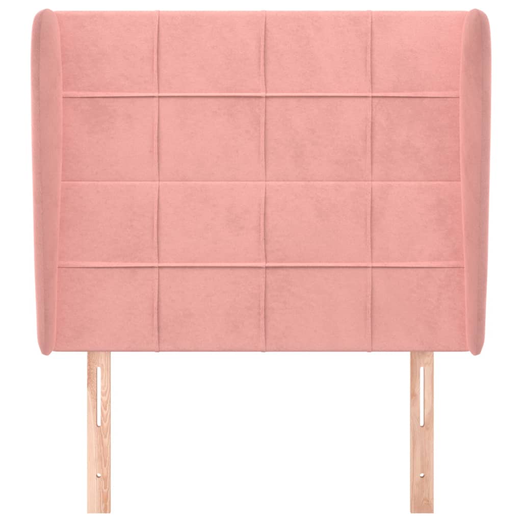 Testiera ad Orecchio Rosa 83x23x118/128 cm in Velluto
