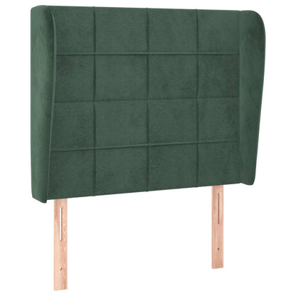 Testiera ad Orecchio Verde Scuro 93x23x118/128 cm in Velluto