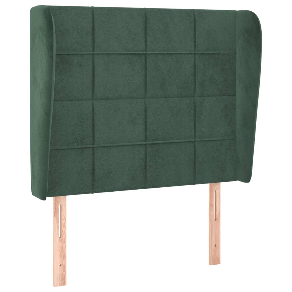 Testiera ad Orecchio Verde Scuro 93x23x118/128 cm in Velluto