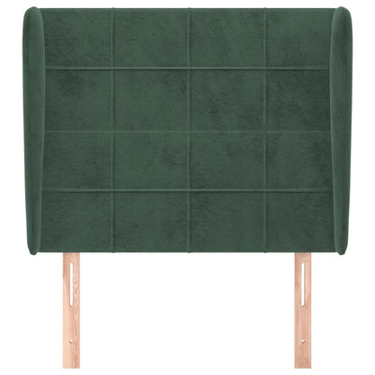 Testiera ad Orecchio Verde Scuro 93x23x118/128 cm in Velluto