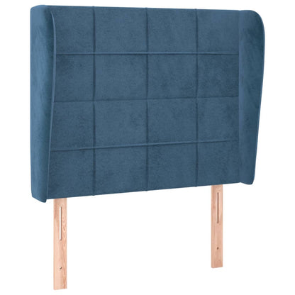 Testiera ad Orecchio Blu Scuro 93x23x118/128 cm in Velluto