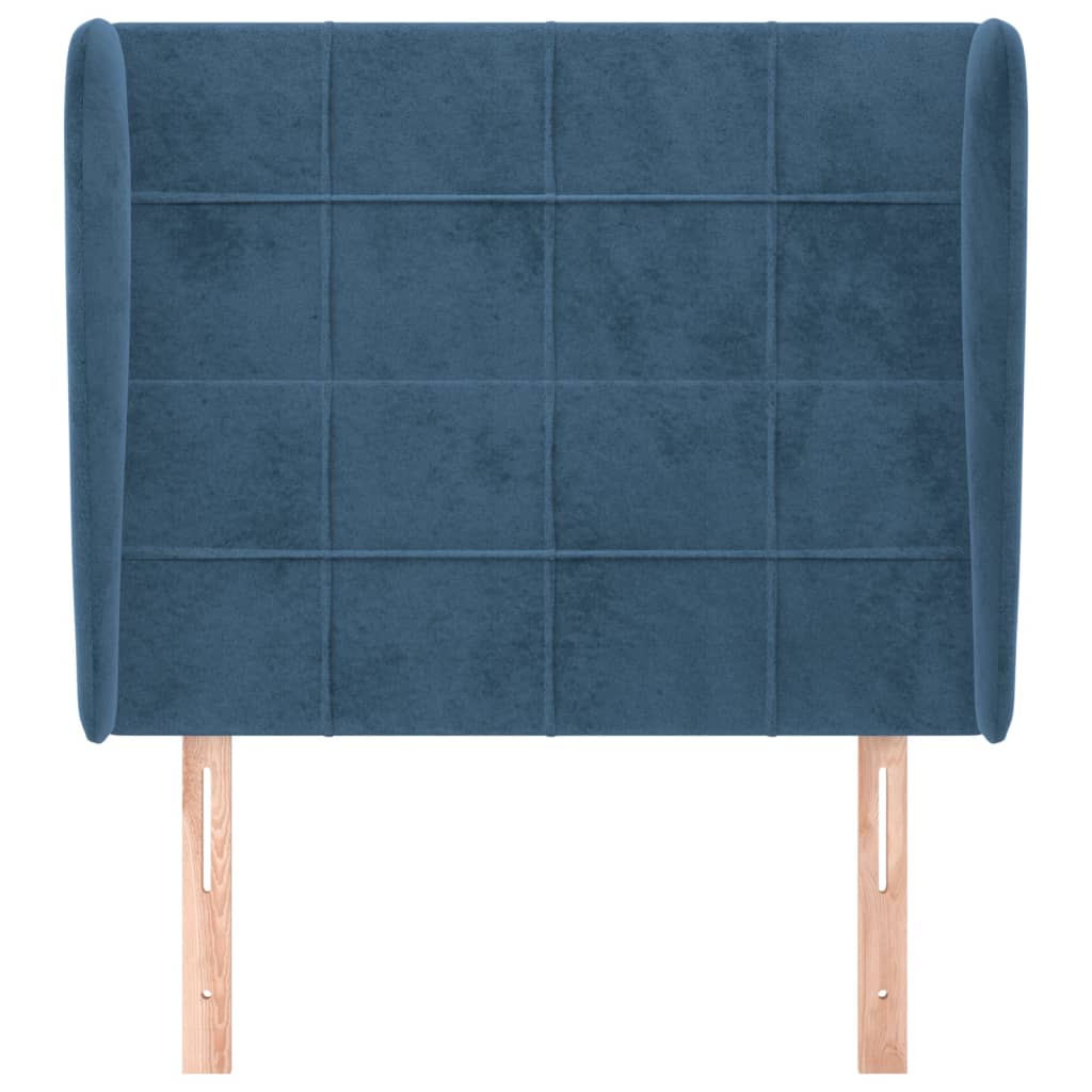 Testiera ad Orecchio Blu Scuro 93x23x118/128 cm in Velluto