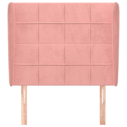 Testiera ad Orecchio Rosa 93x23x118/128 cm in Velluto
